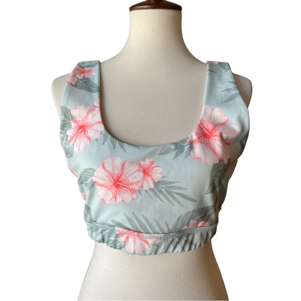 Glyder XL Splendid Green Floral Sports Bra